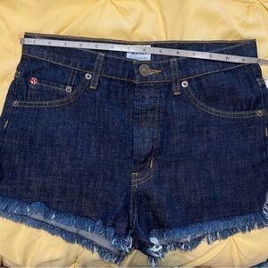 Hudson Distressed Raw Hem Denim Shorts. Size 24 NWT